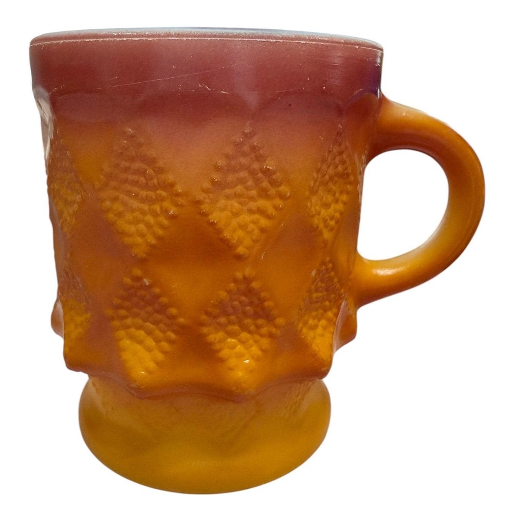 Vintage Fire-King Kimberly Mug Set of 3 Anchor Hocking Milk Glass Coffee Cups - Picture 4 of 13